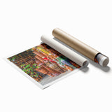 Extra large rolled print of a serene Bangladesh landscape with lush greenery and floral elements.