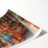 Extra large rolled print featuring line art flowers in monochrome, ideal for large living room wall decor.