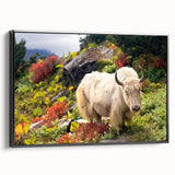 Black and white framed canvas of a Bhutanese landscape, ideal for bedroom wall decor, featuring vintage poster style.