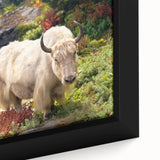 Extra large framed canvas featuring a textured, colorful Bhutanese landscape, ideal for living room decor.