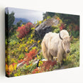 Large canvas print of a serene Bhutanese landscape in muted earth tones, ideal for kitchen wall art.