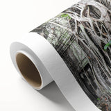 Art Deco poster of a Cambodian landscape on rolled canvas, in muted earth tones, ideal for nursery wall art.