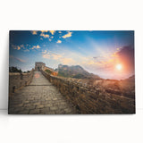 Black and white stretched canvas of the Great Wall of China, ideal for kitchen wall art or bedroom ambiance.