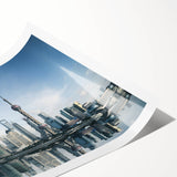 Extra large wall art of line art flowers in black on white, rolled print, suited for large living room decor.