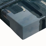 Black and white landscape art painting of Shanghai skyline on stretched canvas, suitable for bedroom wall art.