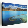 Large canvas print of a Tibetan landscape in muted earth tones, ideal for kitchen wall art.