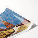 Extra large wall art featuring line art flowers in soft pastel shades on a rolled canvas, ideal for large living room decor.