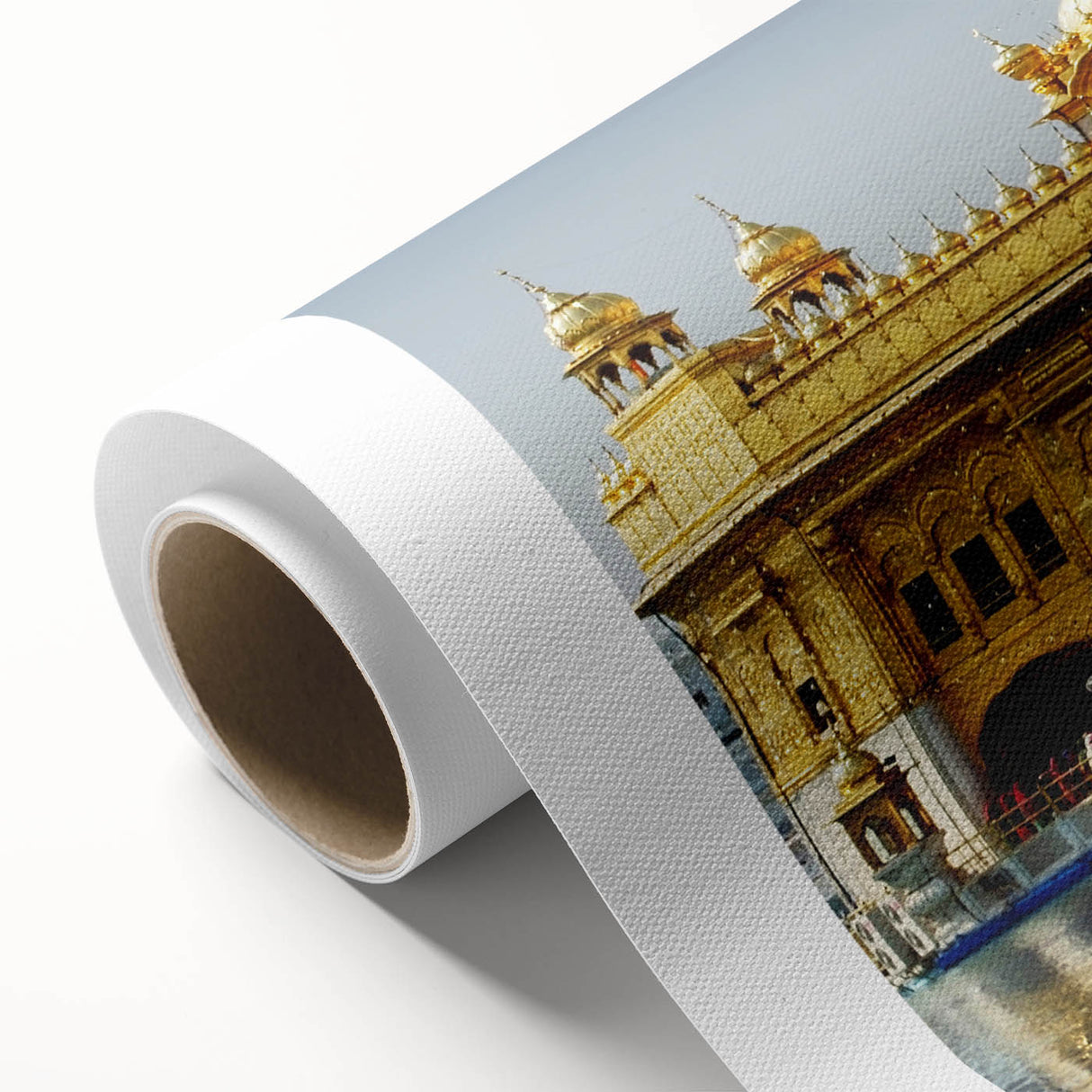 Art deco poster of Indian scenery with pastel colors on rolled canvas, ideal for nursery wall art.