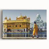 Large black and white photograph of an Indian landscape on stretched canvas, ideal for kitchen wall art.