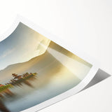 Extra large rolled print featuring line art flowers in muted earth tones, ideal for large living room wall decor.