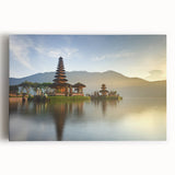 Black and white photograph of an Indonesian landscape on large stretched canvas, suitable for kitchen wall art.