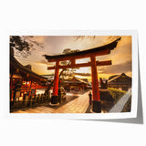 Extra large rolled print of Kyoto scenery with pink cherry blossoms and traditional architecture.