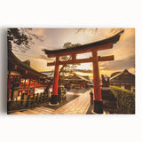 Black and white stretched canvas of Kyoto scenery, ideal for kitchen wall art.
