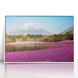 Modern art wall decor featuring Mount Fuji with muted blue and white tones, acrylic print ideal for nursery wall decor.