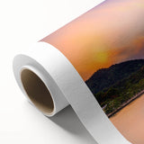 Art Deco poster featuring a serene Japanese landscape in pastel shades on rolled canvas, ideal for nursery wall art.