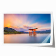 Extra large rolled print of a Japanese scenery with vibrant floral elements, ideal for art wall dining room.