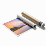 Extra large rolled print of a serene Japanese scenery with delicate floral elements in soft hues.