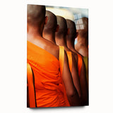 Large abstract wall art depicting an Asian landscape in muted earth tones on acrylic glass.