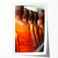 Extra large rolled print of a Laos scenery with vibrant floral elements, ideal for dining room wall art.