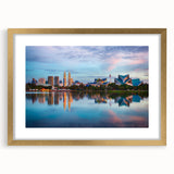 Extra large abstract art print of textured Malaysian scenery in muted earth tones, framed in gold.