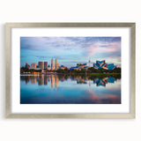 Textured abstract art print depicting a Malaysian landscape in muted earth tones on a framed canvas.