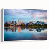 Vintage poster art depicting a colorful Malaysian landscape on a large framed canvas, suitable for living room decor.