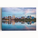 Monochrome Malaysian landscape on large stretched canvas, suitable for kitchen wall art.