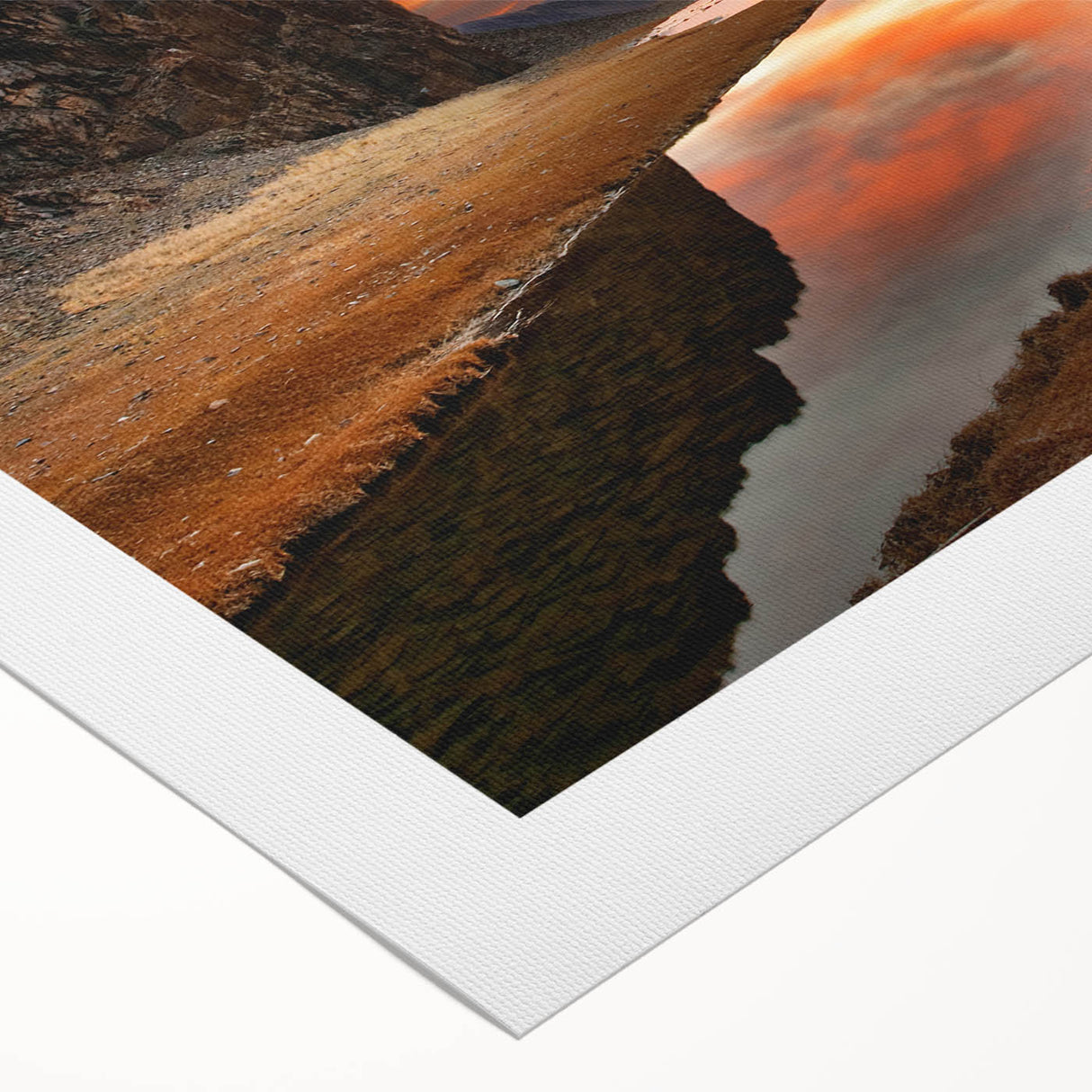 Art deco poster of a Mongolian landscape in muted earth tones on rolled canvas, suitable for dining room decor.