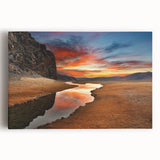 Black and white photograph of Mongolian landscape on large stretched canvas, suitable for kitchen wall art.