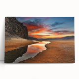 Black and white panoramic photograph of Mongolian landscape on stretched canvas, ideal for kitchen wall art.