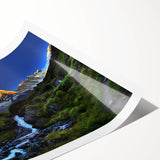 Extra large wall art featuring line art flowers in monochrome, printed on rolled canvas.