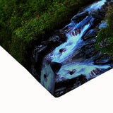 Large art of a black and white landscape painting of Nepalese mountains on stretched canvas, suitable for bedroom decor.