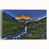 Black and white photograph of a Nepalese landscape on large stretched canvas, ideal for kitchen art.