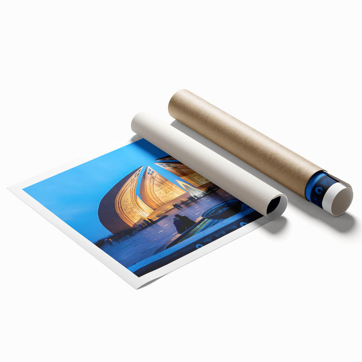 Extra large rolled canvas print featuring a serene Pakistani landscape with soft pastel tones.