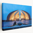 Side view of a stretched canvas featuring a detailed landscape of Pakistan in earth tones, ideal for kitchen wall art.