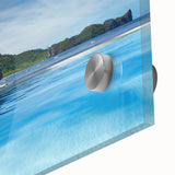 Large abstract wall art featuring a serene Philippine landscape in muted earth tones on acrylic glass.