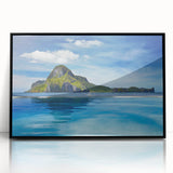 Large abstract wall art featuring a stylized Philippine landscape in muted earth tones on a framed acrylic print.