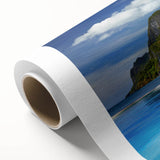 Art Deco poster of a Philippine landscape in pastel colors on rolled canvas, ideal for nursery wall art.