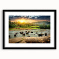 Abstract art print of a vibrant, textured Sri Lankan landscape on a large framed canvas, ideal for living room decor.