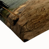 Large black and white landscape art painting of a Sri Lankan scenery on stretched canvas, ideal for bedroom wall decor.