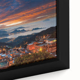 Black wall art featuring a textured, colorful abstract design on a framed canvas, ideal for living room decor.