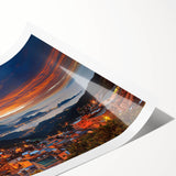 Extra large wall art featuring line art flowers in soft pastel colors on a rolled canvas, ideal for large living room decor.