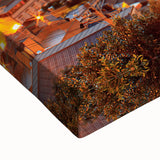 Black and white landscape art painting of Taiwan on stretched canvas, ideal for bedroom wall decor.