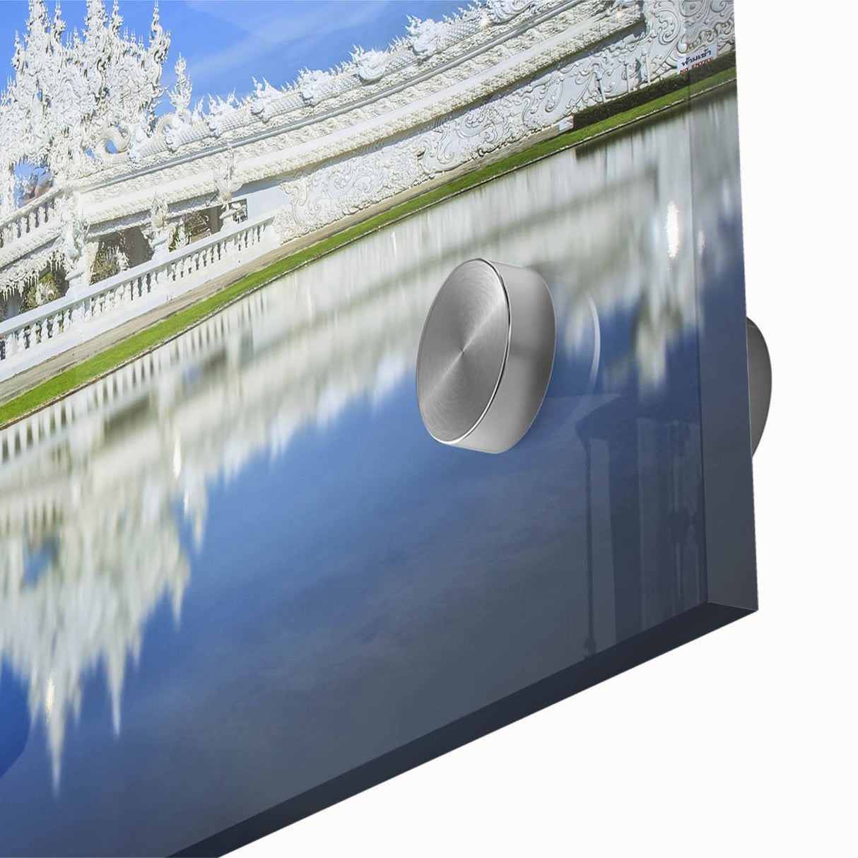 Large abstract depiction of Bangkok on acrylic glass with muted earth tones, ideal for dining room art.