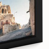 Black wall art featuring a textured, colorful abstract design on a framed canvas, ideal for living room decor.