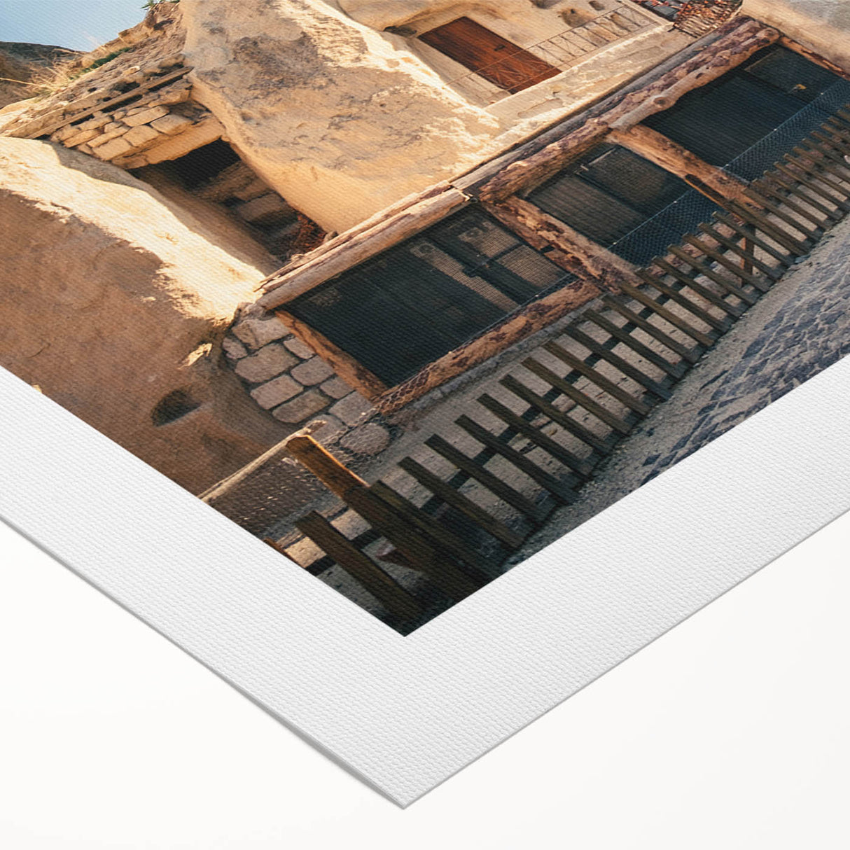 Art deco poster featuring a scenic view of a Turkish landscape on rolled canvas, suitable for dining room wall art.