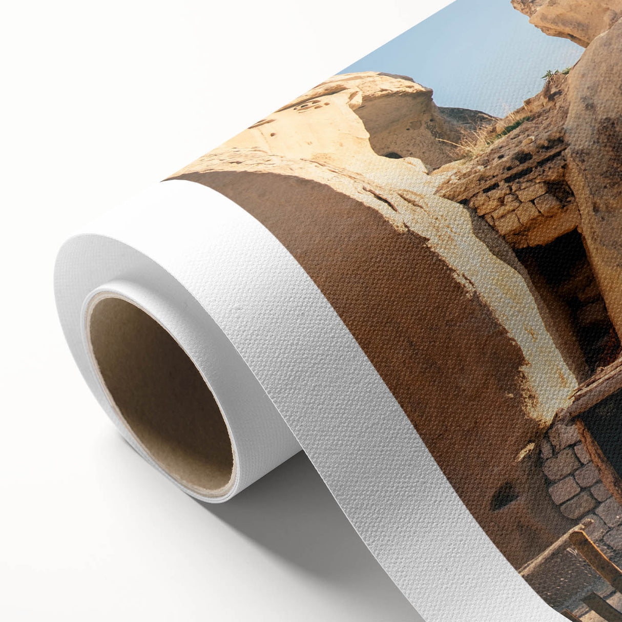 Art Deco poster of Asian scenery in soft pastel colors on rolled canvas, ideal for nursery wall art.