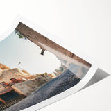 Extra large wall art featuring line art flowers in monochrome, printed on rolled canvas.