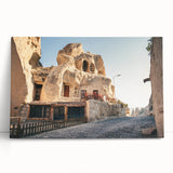 Black and white stretched canvas of a Turkish landscape, ideal for kitchen wall art or bedroom ambiance.