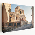Side view of a large stretched canvas depicting a serene Asian Turkey landscape, ideal for kitchen wall art.
